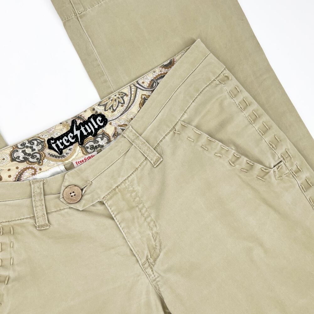 Vintage Freestyle Flare Khaki Skater Pants Size 11 - Picture 3 of 8
